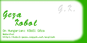 geza kobol business card